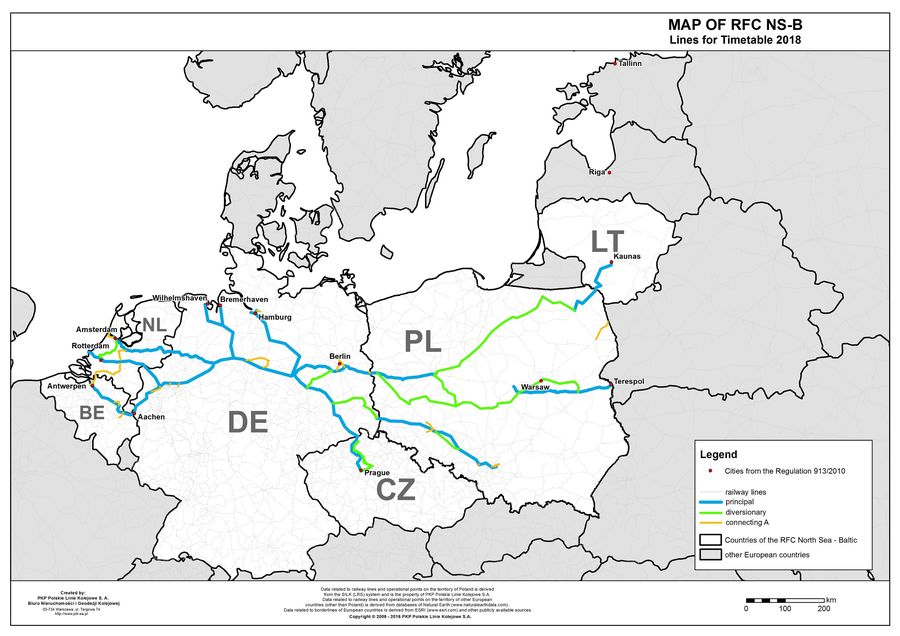 Alignment of the RFC North Sea - Baltic, copyrights PKP PLK S.A.