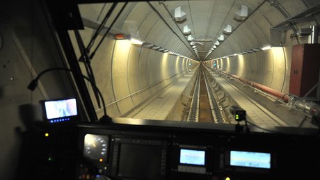View of the tunnel from the driver's cabin